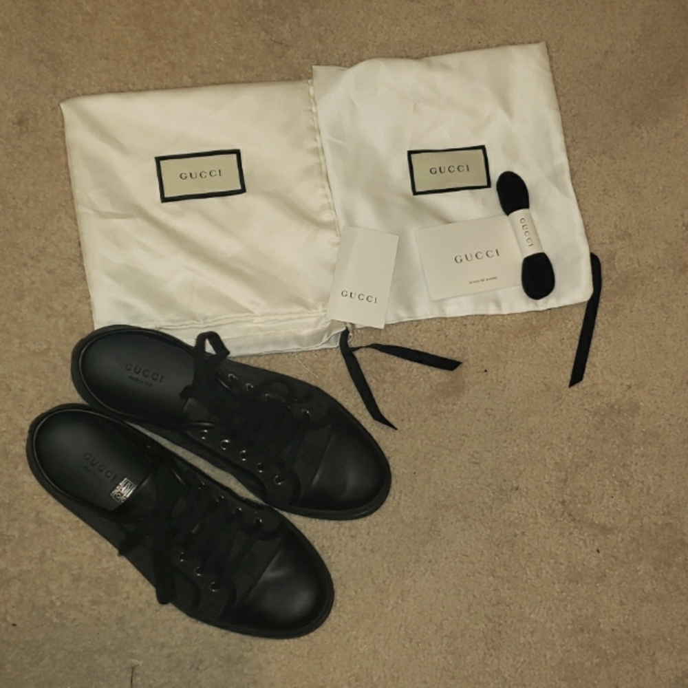 Gucci canvas sneakers.